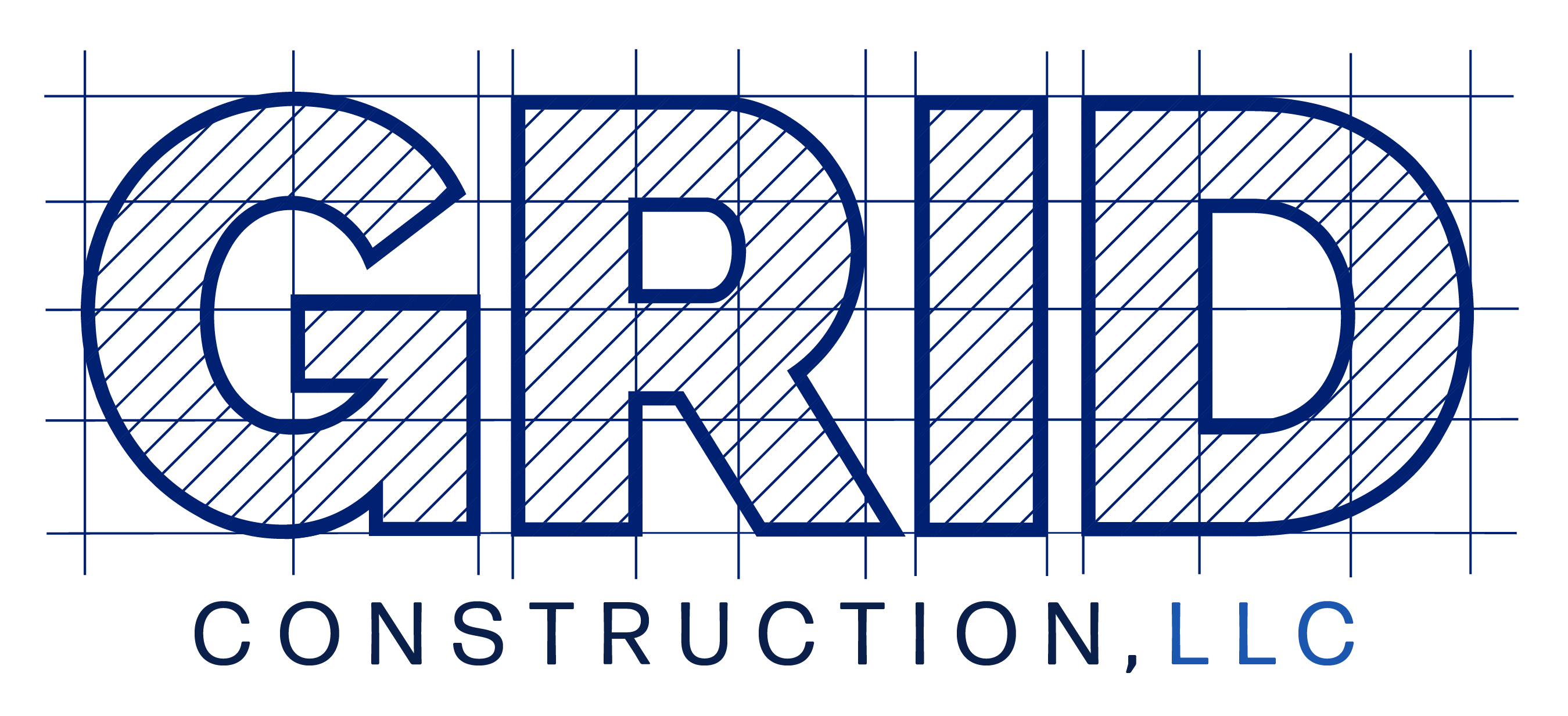 GRID CONSTRUCTION LLC LOGO IN BLUE COLOR